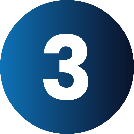 Number 3 encircled